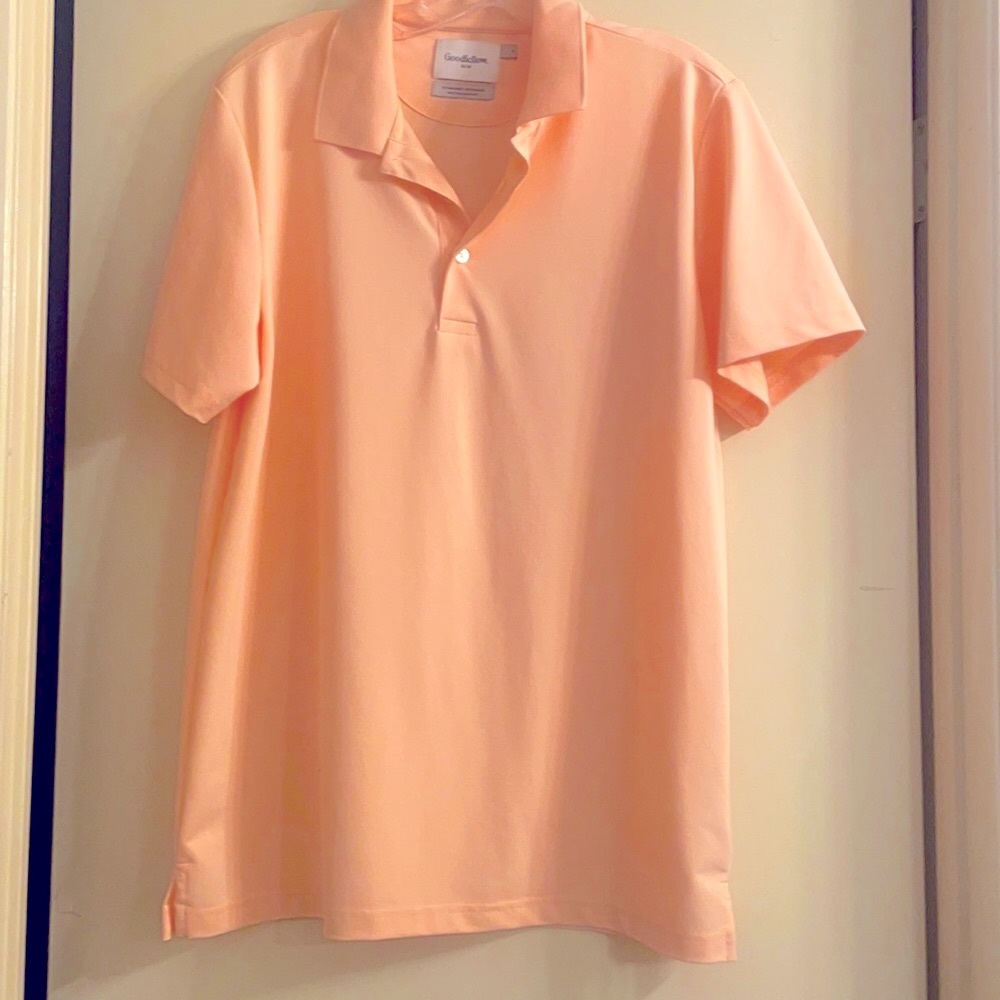 Good fellow peach colored polo size L